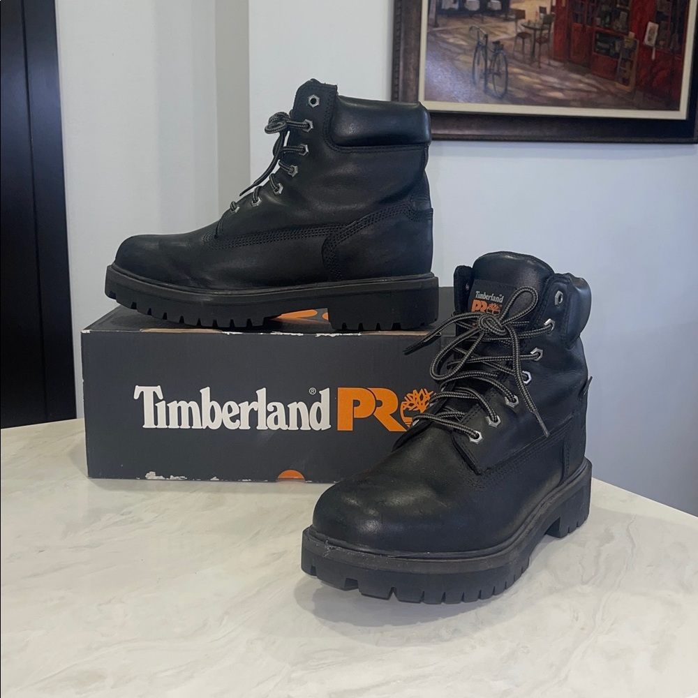 “Timberland PRO” ✨ Men's Black Leather Tim’s Boots- Size 9.5